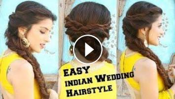 Wedding Hairstyle For Medium To Long Hair | Fishtail Braid Hairstyle For  Indian Wedding Occassions