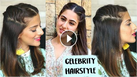 5 Min Sara Ali Khan Hairstyle For An Indian Occasion / Party | Celebrity  Inspired Indian Hairstyle